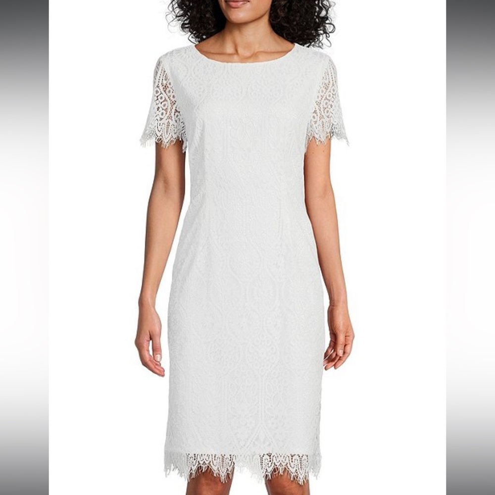 Preston & York White Lace Shift Dress